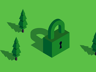 Web Security illustration illustration isometric padlock security tree