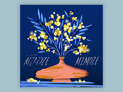 A bouquet of Mimosa flowers bouquet flowers herbs mimosa mimoze plant vase