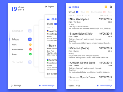 App - My Personal Assitant (Concept) #2 app concept design mail minimalist mobile personal assistant to do list ui ux white