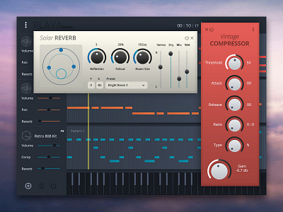 Playa- Surface Fx dark ui daw midi app ui design