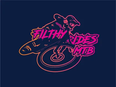 Filthy Ride MTB bike filthy gradient logo mtb pink tee typo typography