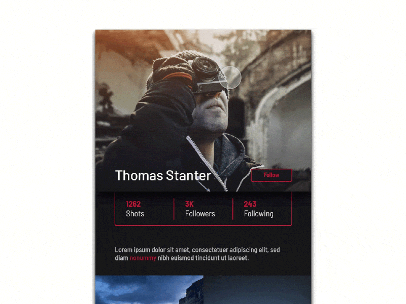 User Profile + simple animation dailyui design iphone motion ui user interface user profile