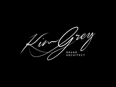 Kim Grey architect brand branding calligraphy design hand made logo minimal writing