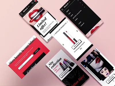 Kat Von D - Online Shop Redesign black cosmetics ecommerce makeup mobile online shop red shop ui ux website wild