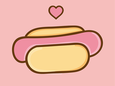 Hot dog! food hot dog junk food love vector