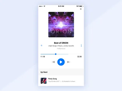 Music player app clean ios iphone minimal mobile player playlist radio ui ux