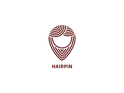 Hair Pin beauty clean hair hairdressing head location logo logotype map pin salon style