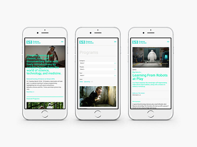 Science on Screen x SiteInspire film interface mobile responsive science ui ux web