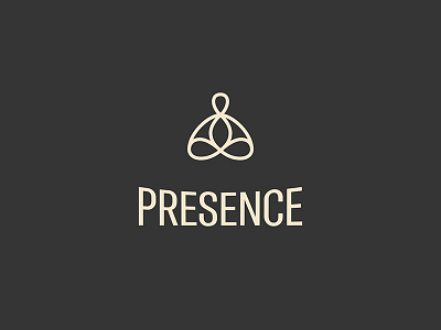 Presence Logo abstract graphic icon logo sitting wellbeing wordmark yoga