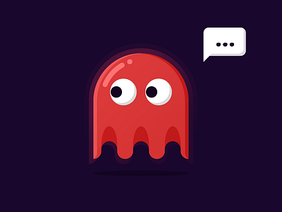 Blinky akabei ghost illustration pacman