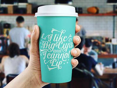 Big Cups café calligraphy coffee coffee beans lettering packaging take away type typography