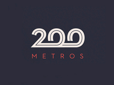 200 METROS brand handlettering lettering logo sketch type typography