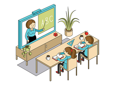 Robo MG Fast Internet 01 animation e learning homeschool iso isometric school vector
