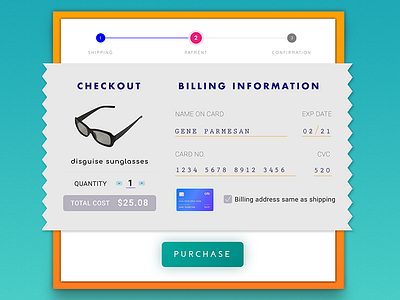 Daily UI #2: Checkout Screen checkout screen daily ui daily ui day 2 interface design ui design