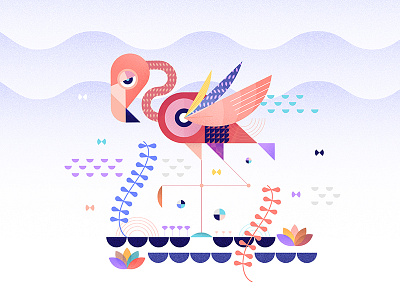 Flamingo animals color flamingo geometric pattern play shapes texture vector zooillogy