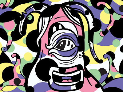 Circles art canvas cartoon character circle design graphic illustration vector