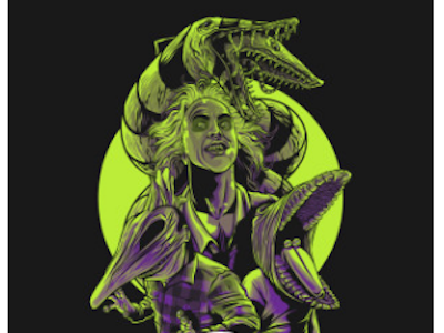 Gillesbone beetlejuice betelgeuse cult film halloween horror monsters retro sandworm teepublic tim burton vintage