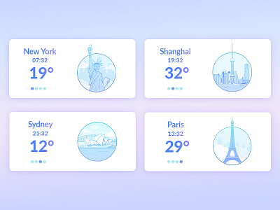 City Icons cities city design flat new york paris picto purple shanghai sydney ui ux