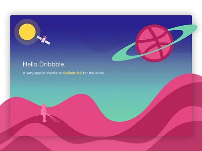 Hello! dribbble hello landscape planet space