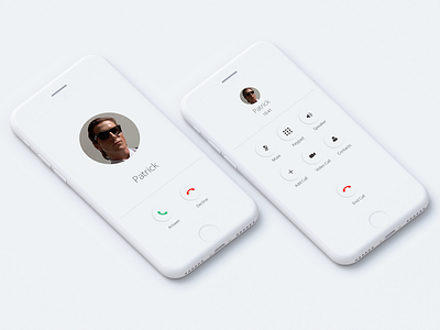 Incoming Call american pyscho call iphone minimal white white ui