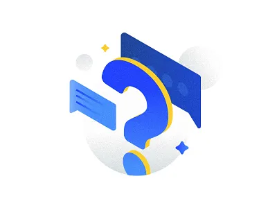 Question blue colors development experiment gradient illustration minimal strategy tech