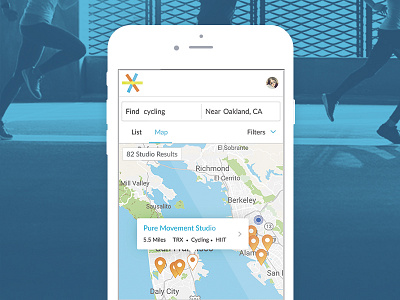 Mobile Map View fitness location search map mobile responsive