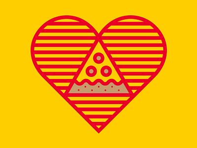 Pizza Heart Drbl badge heart pizza vector