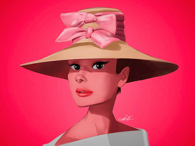 Audrey Hepburn Illustration audrey hepburn digital art illustration photoshop practice