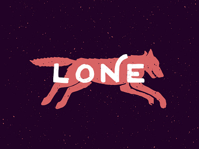 Lone Wolf illustration lettering lone roam texture vintage wolf