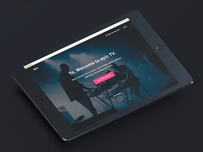 Music TV Landing Page 3d mockup dark ui landing page music tablet tv