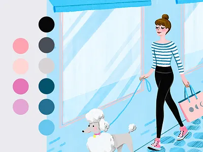 à la française athletics clothing female french illustration pastels sports