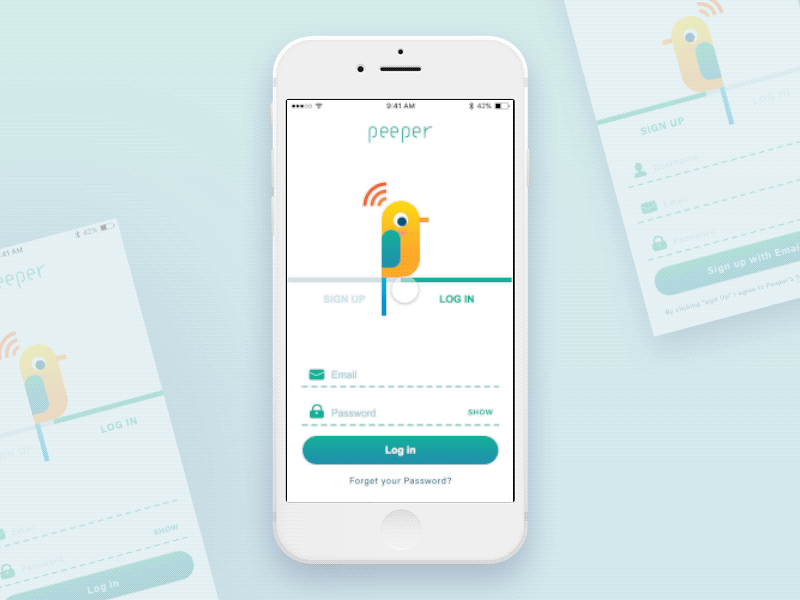 Daily UI interactive #001 — SignUp bird dailyui day 001