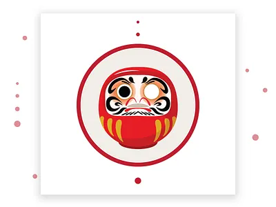 Daruma daruma doll goals illustration lucky talisman