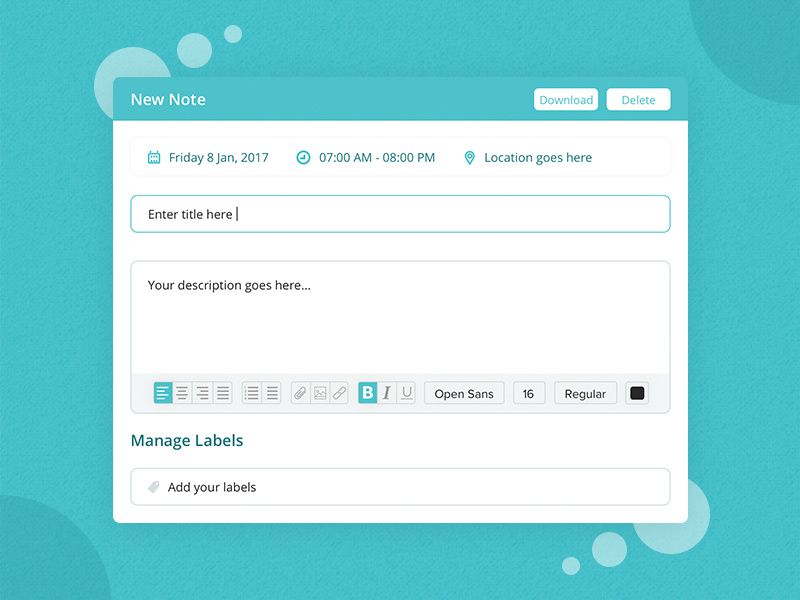 Add Note UI Concept Design by Kalaiarasan Jayaraman on Dribbble