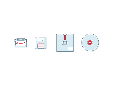 Video Games cassette tape disk floppy disk graphic design icons illustration retro vintage