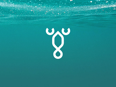 Lobster aqua crab creature icon lobster logo mark sea