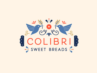 Logo Concept - Mexican bakery brand bakery bird branding colorful creative logo dessert elegant fun logo humming bird logo