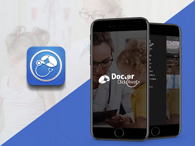 Doctor Click Away android app blue care child doctor feel logo love medical physician