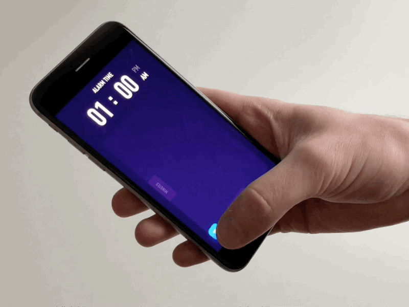 Alarm app alarm animation app clean concept dark experiment minimal modern usability ux