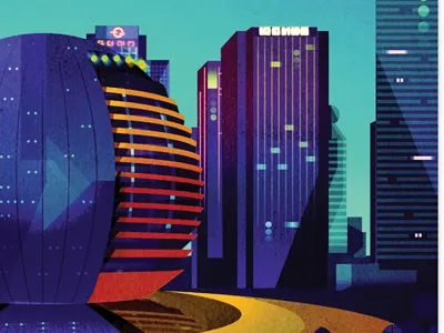 wip - city buildings city illustration skyscrapers