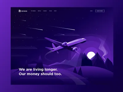 Illustration for website airplane illustration website