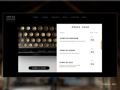 Daily UI 051 dailyui dailyui061 design minimal press page ui user experience user interface ux