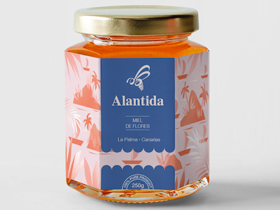 Alantida honey branding honey logotype package design