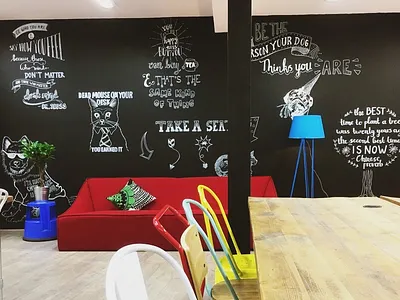 MedicAnimal: Wall doodles animals chalk chalkboard hand lettering illustrating illustration meme mural projector quotes