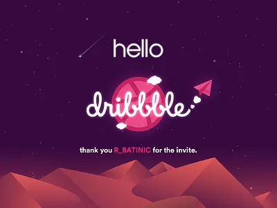 Hello Dribbble! 2018 2020 banglore calicut debut debutshot doha dubai gurgaon hello hyderabad illustration invite qatar vector