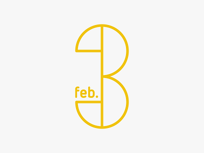 February 3 3 datetypography feb february number typography