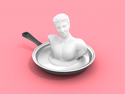 men’s in the kitchen 3dsmax branding c4d cinema4d cook design kitchen man pink rendering