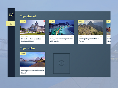 Dribble Trip Planning dashboard planning trips ui ux