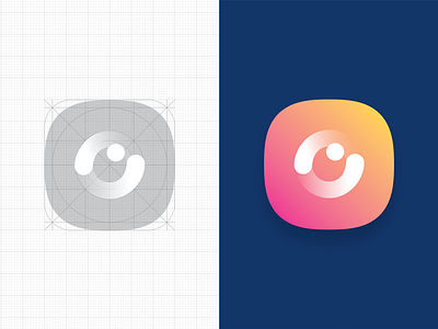 Artificial intelligence logomark ai app artificial intelligence eye gradient grid icon logo logomark saas