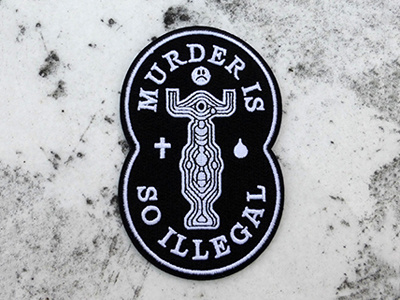 Murder is so Illegal death illustration lettering quote typography